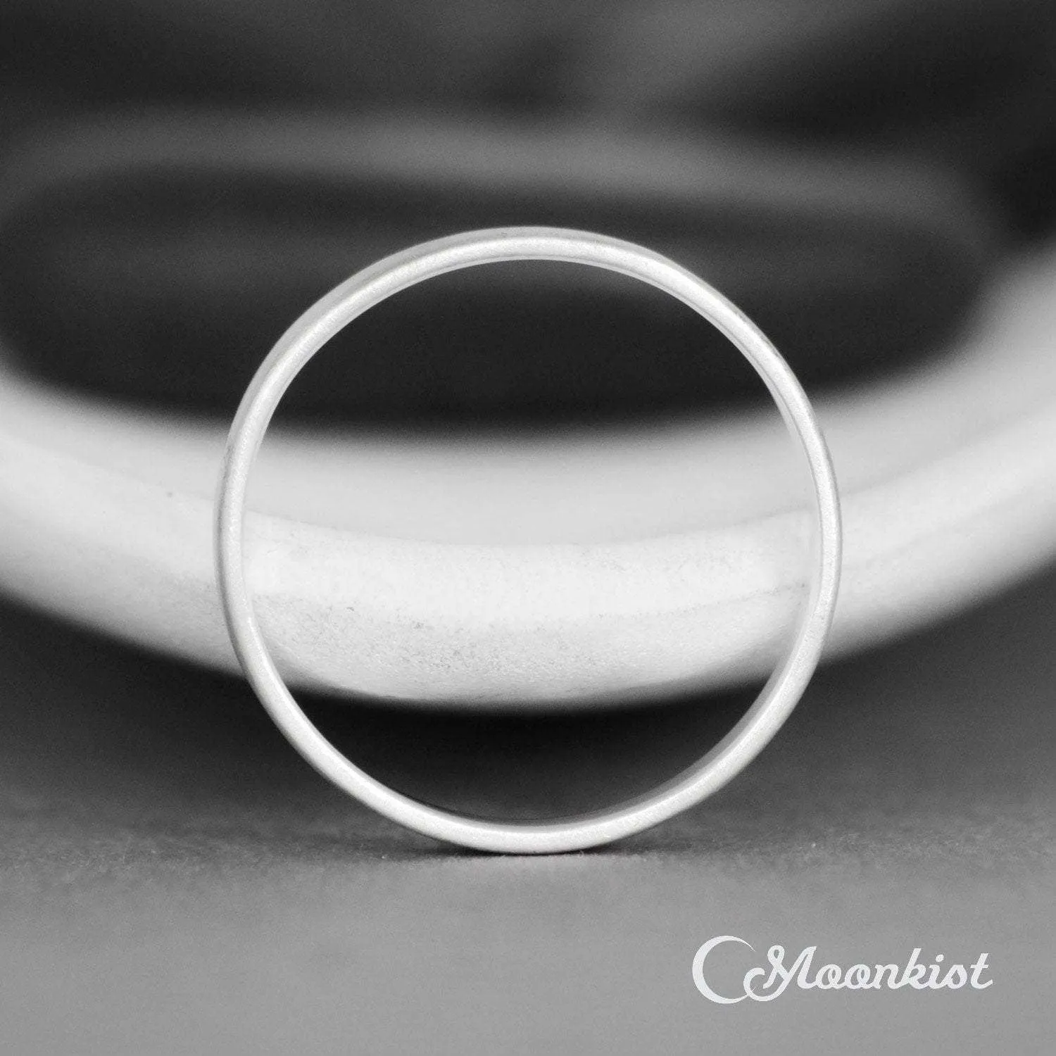 3 mm Silver Comfort Fit Flat Womens Wedding Band | Moonkist Designs