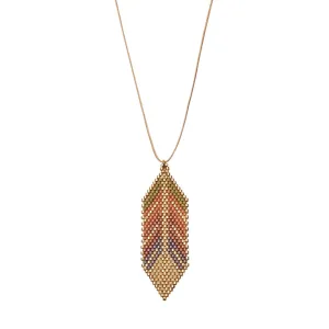 Ana Peregrina Large Pluma Necklace - Olive