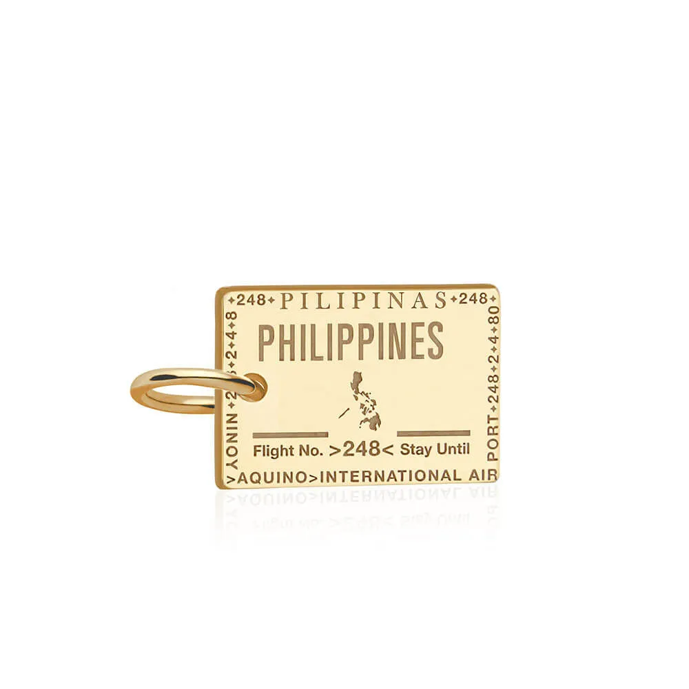 Andorra Passport Stamp Charm Solid Gold