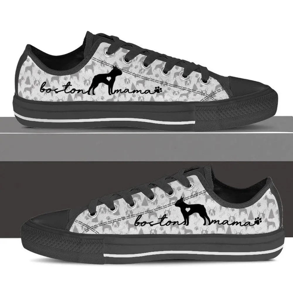 Boston Terrier Low Top Shoes, Dog Printed Shoes, Canvas Shoes For Men, Women