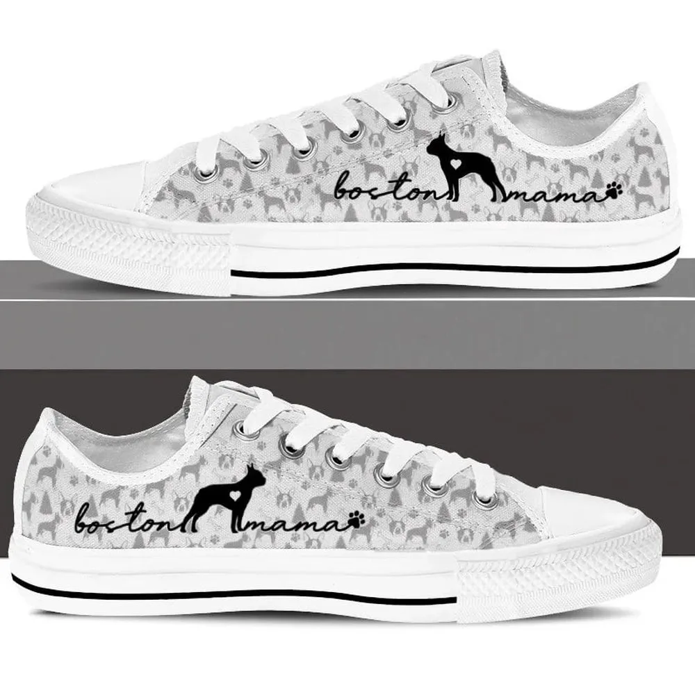 Boston Terrier Low Top Shoes, Dog Printed Shoes, Canvas Shoes For Men, Women