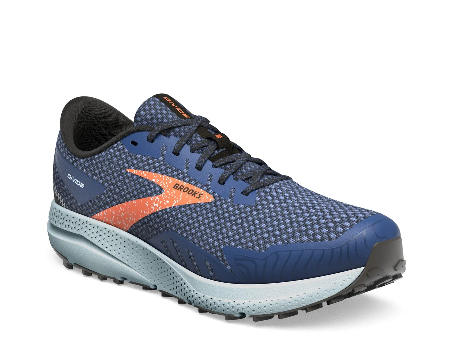 Brooks Divide 4 Trail Sneakers, Navy/Orange