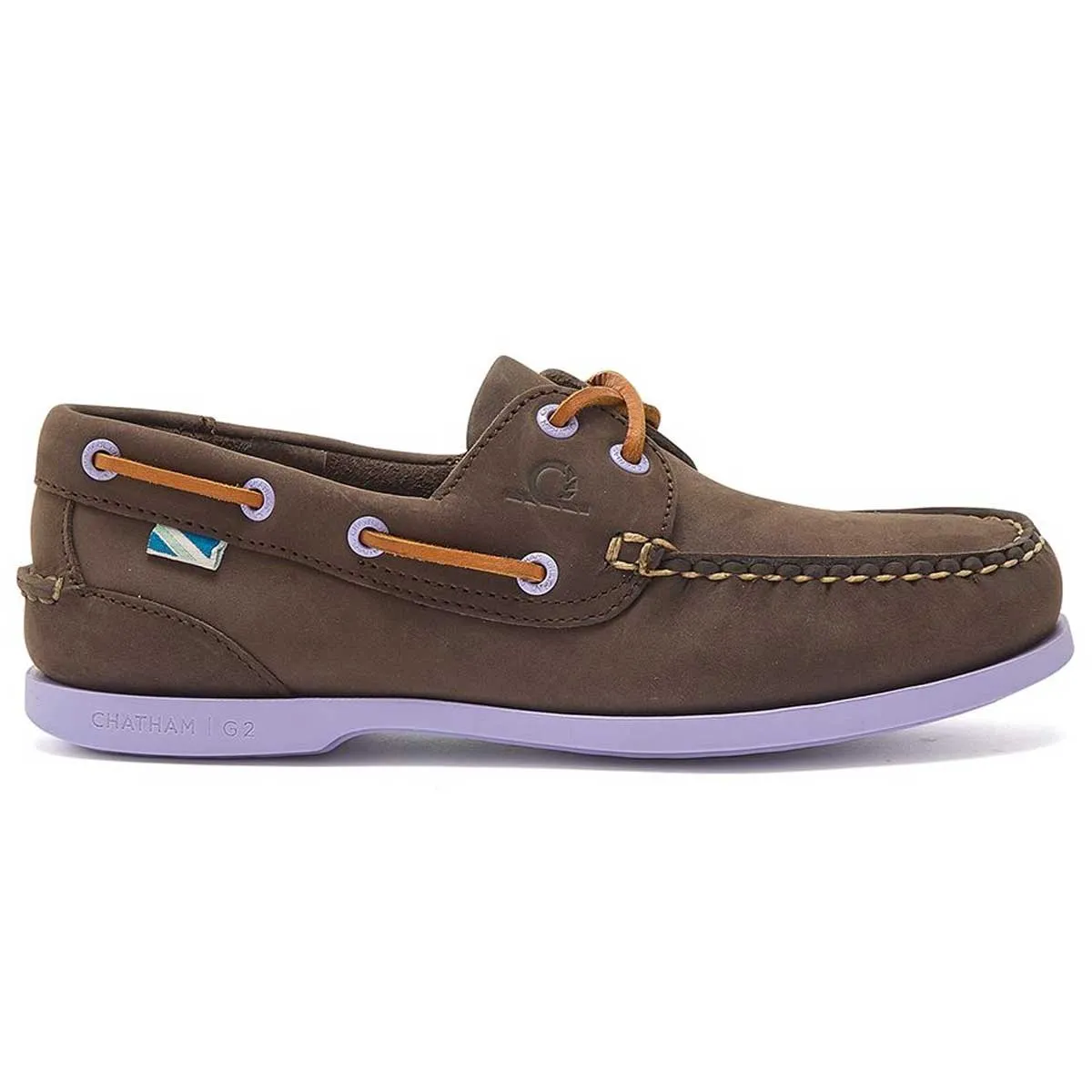 CHATHAM Pippa II G2 Leather Boat Shoes - Women's - Dark Brown / Lavender