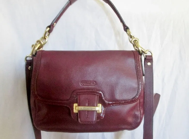 COACH F25206 TAYLOR Shoulder Bag Crossbody Purse Burgundy RED M