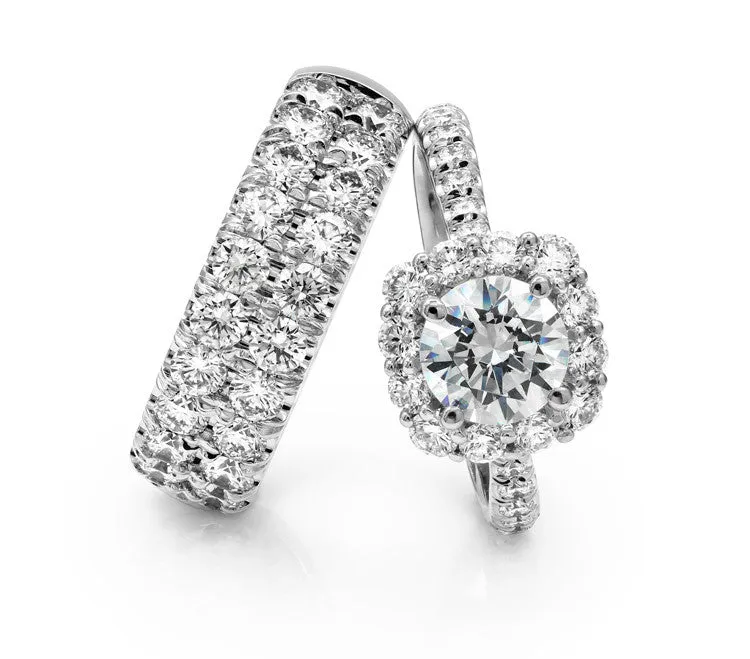 Coast Diamond Platinum Fishtail Mounting With Matching Diamond Band