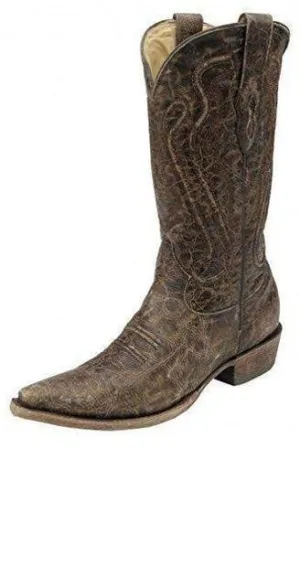 Corral Men’s Brown Cord Stitch Snip Toe Cowboy Boots - C2793