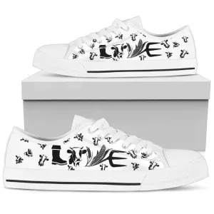 Cow Farmer Women S Low Top Sneakers, Animal Print Canvas Shoes, Print On Canvas Shoes