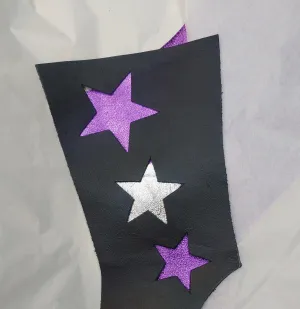 Custom Stardust Aerial boots w/ Purple & White Stars   Grip Panel