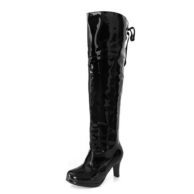 Customized High Heel Pole Knee High Boots