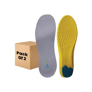 Dr Foot Gel Insoles Pair | For Walking, Running, Sports Shoes | All Day Comfort Shoe Inserts With Dual Gel Technology | Ideal Full-Length Sole For Every Shoe For Unisex- 1 Pair (Size - M) (Pack of 2)