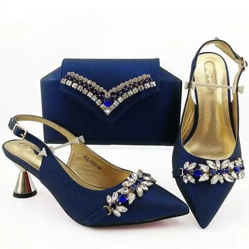 Fashion Lady Decorated Shoes and Bag Set