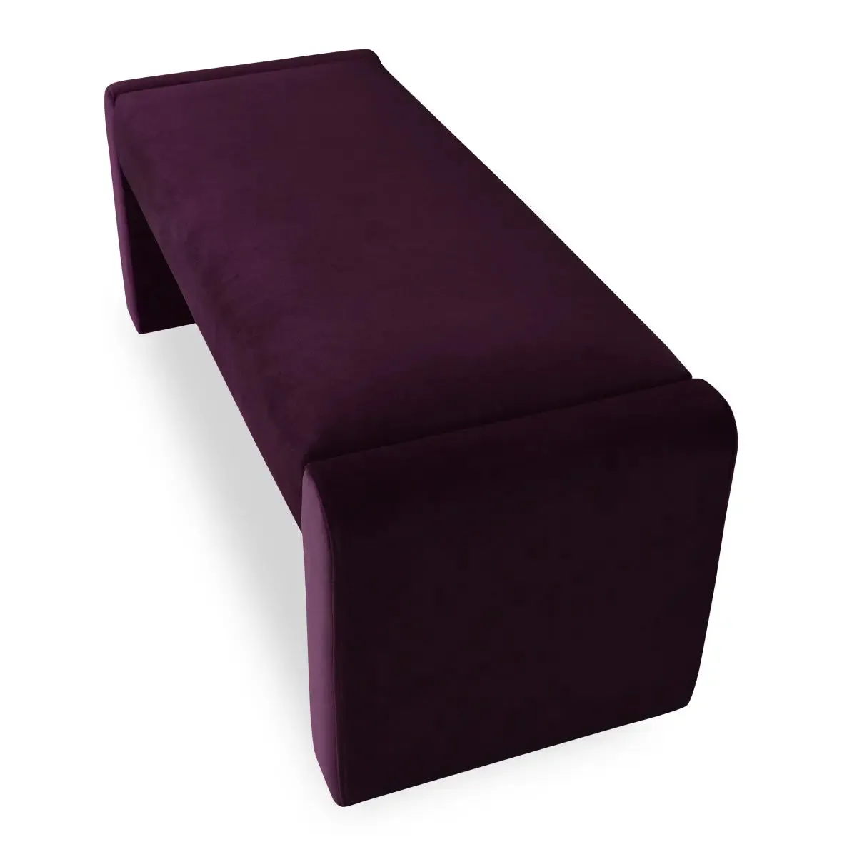 Kaia 47" Modern Faux Leather & Velvet Waterfall Bench