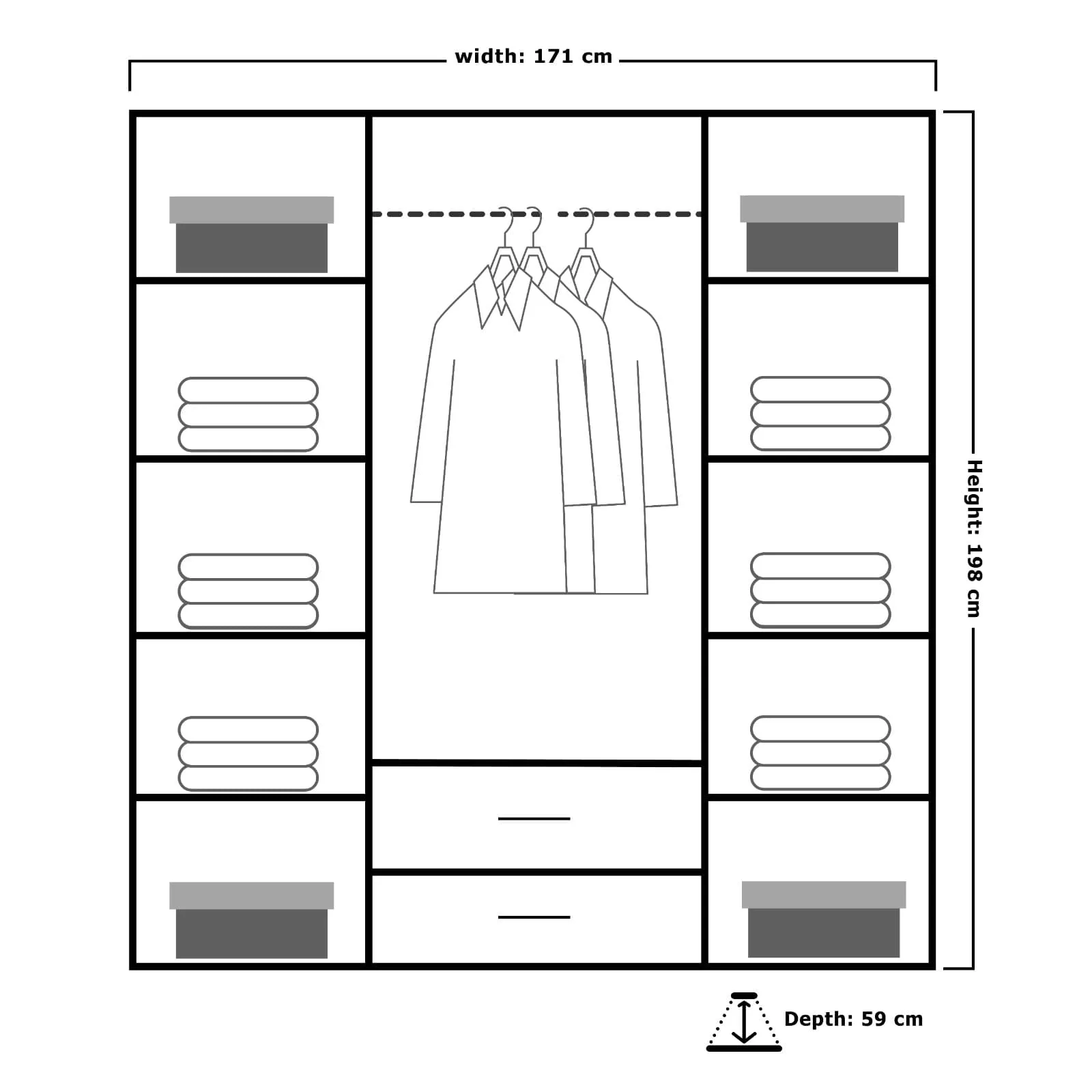 London 4-Door Wardrobe - Spacious and Elegant with Mirror Finish