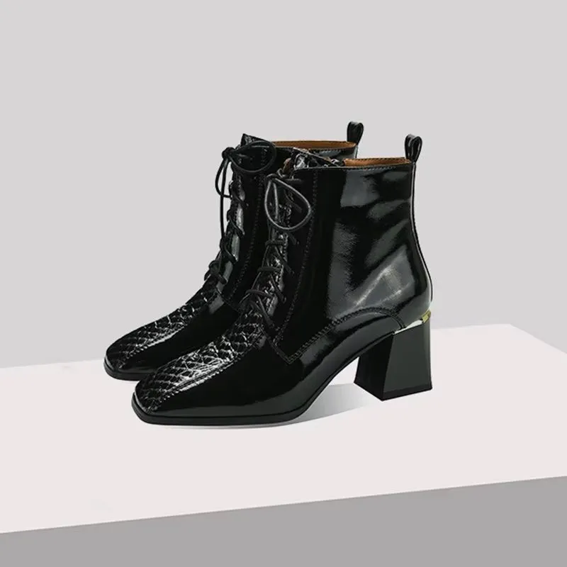 LuxeLeather Autumn Chic Ankle Boots