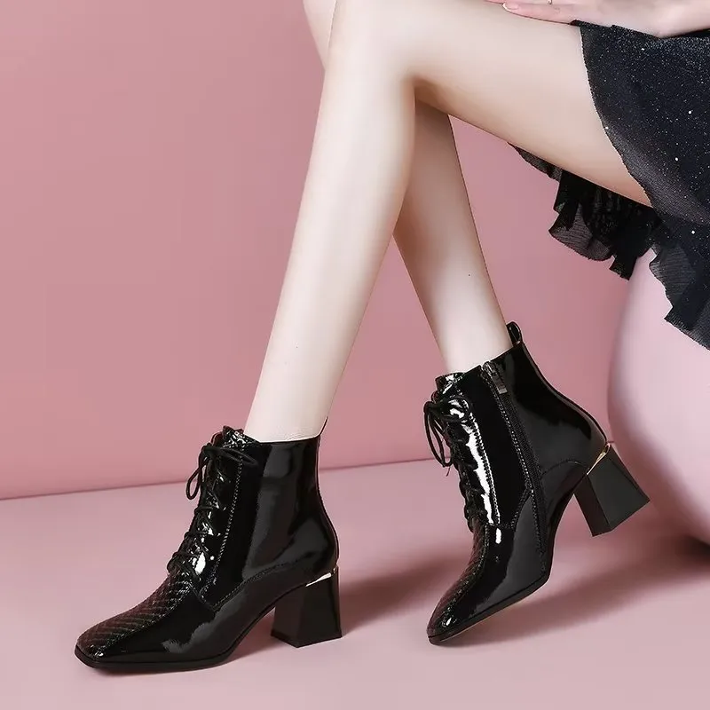 LuxeLeather Autumn Chic Ankle Boots