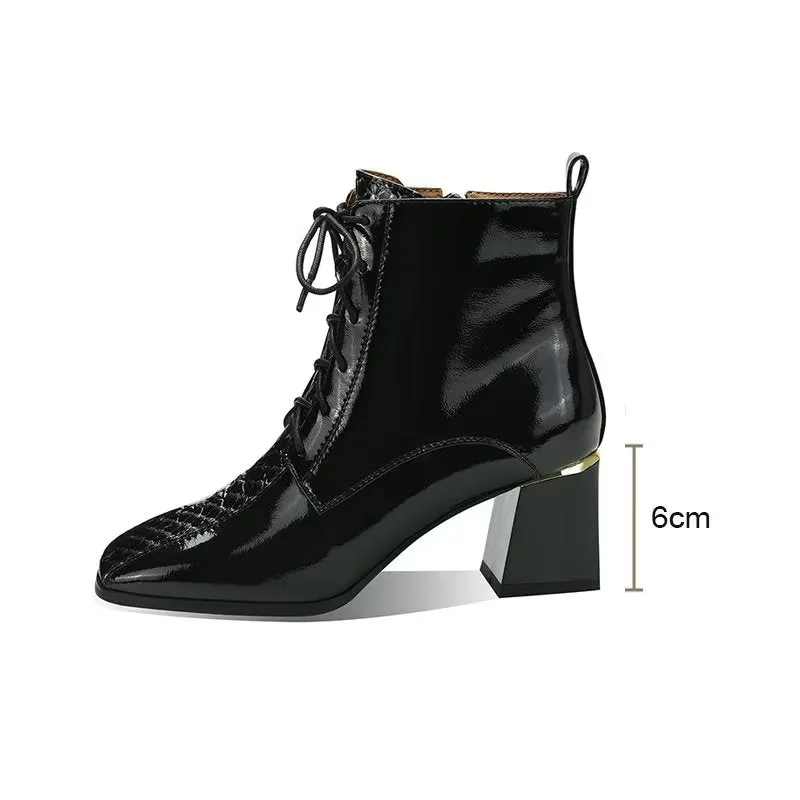 LuxeLeather Autumn Chic Ankle Boots