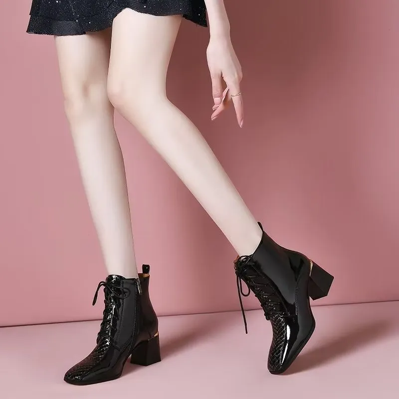 LuxeLeather Autumn Chic Ankle Boots