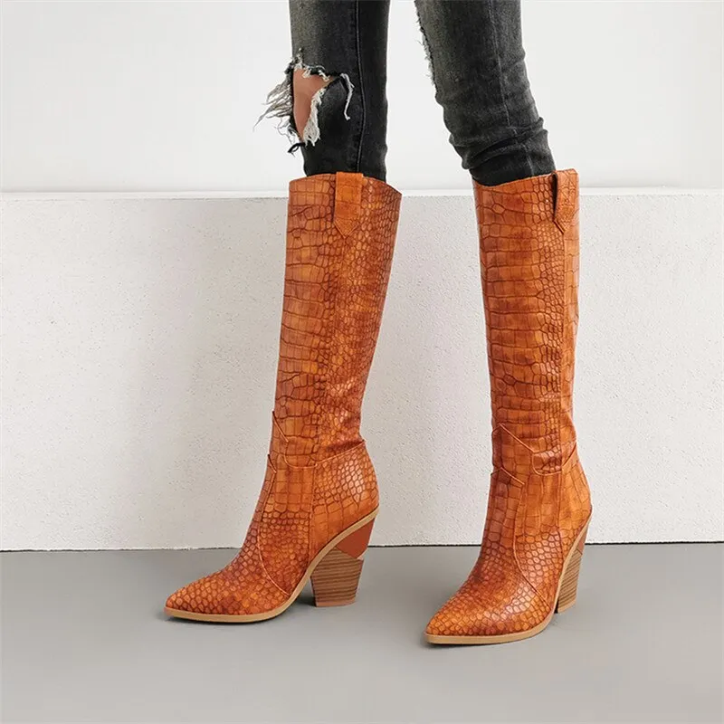 LuxePoint Exotic Western High Heel