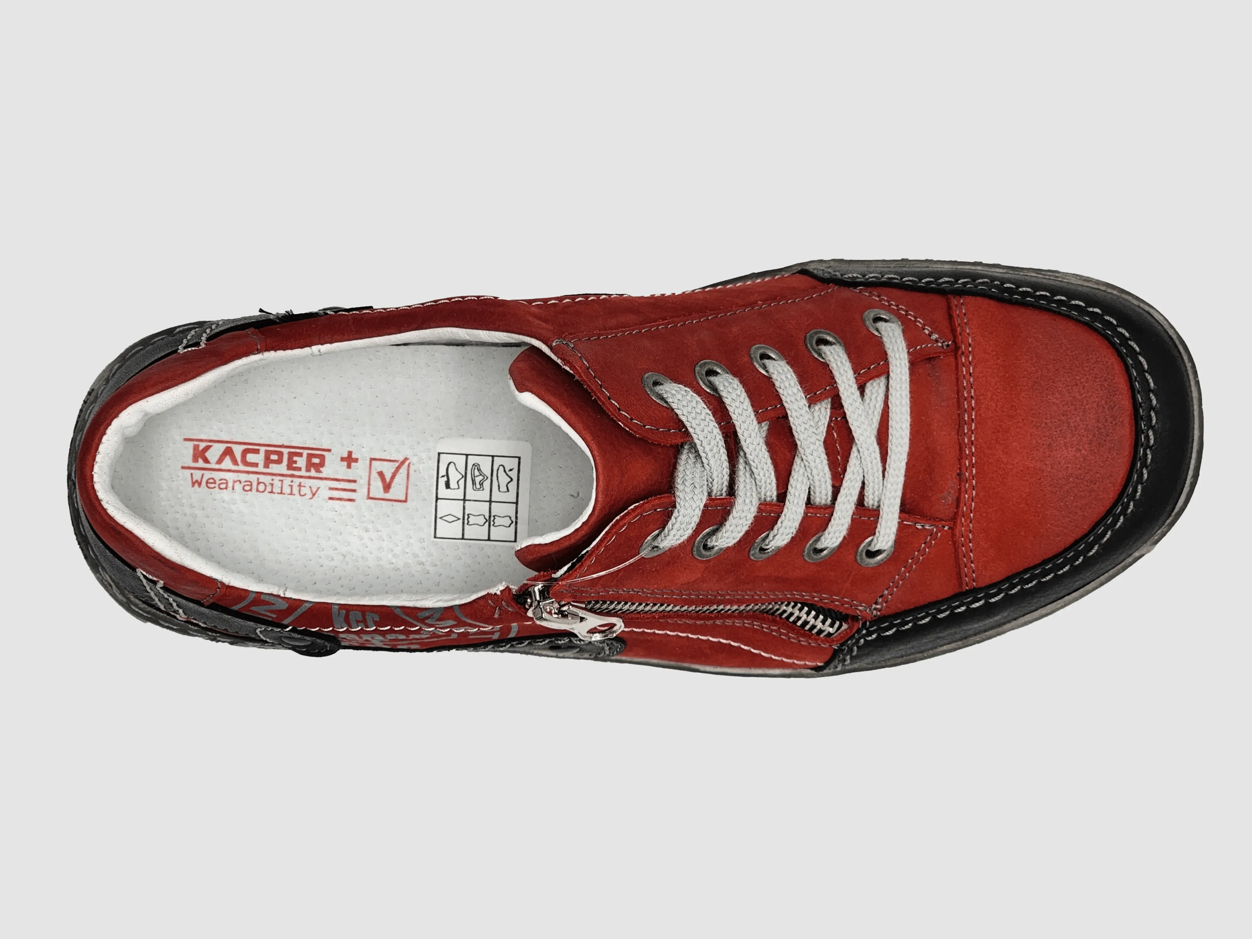 Men's Comfort Zip-Up Leather Shoes - Red