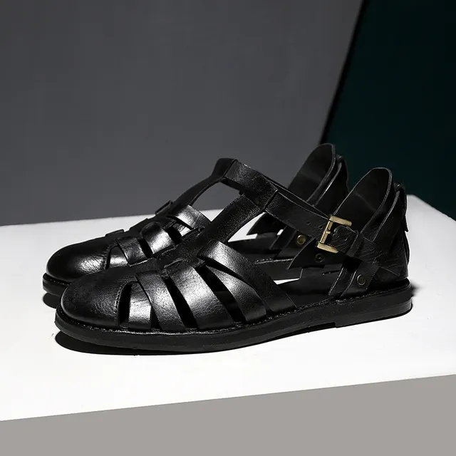 Men's Genuine Leather Jesus Style Sandals