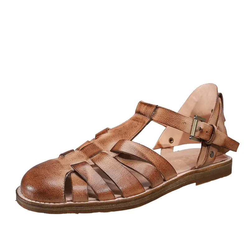 Men's Genuine Leather Jesus Style Sandals