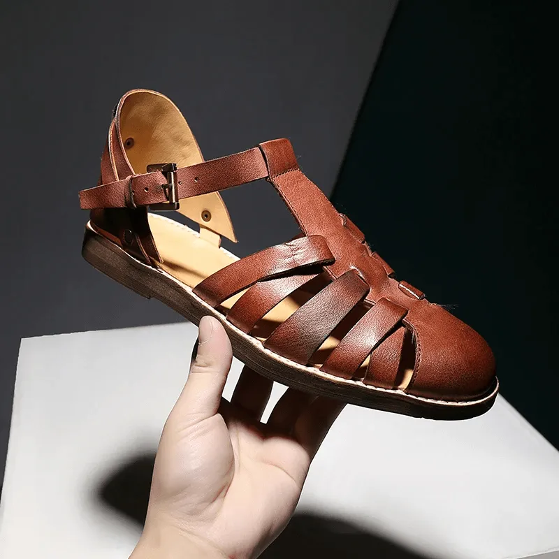 Men's Genuine Leather Jesus Style Sandals