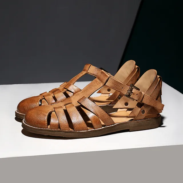 Men's Genuine Leather Jesus Style Sandals