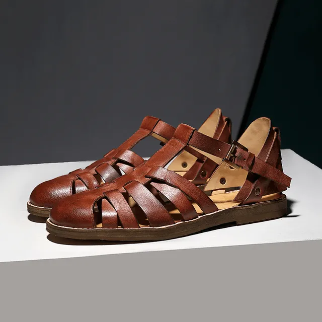 Men's Genuine Leather Jesus Style Sandals