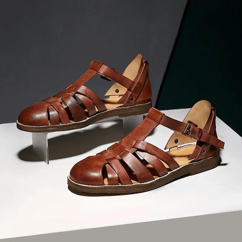 Men's Genuine Leather Jesus Style Sandals