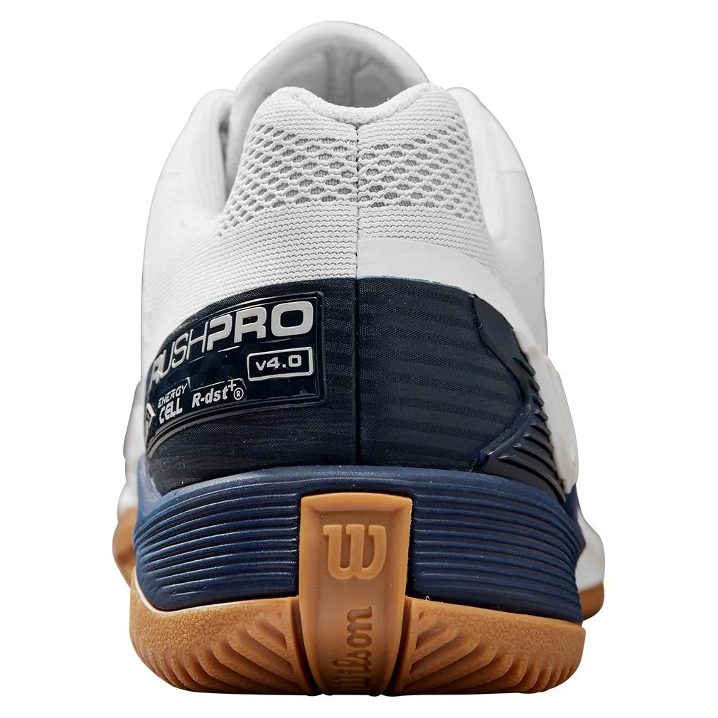 Men's Rush Pro 4.0 Tennis Shoes White and Navy