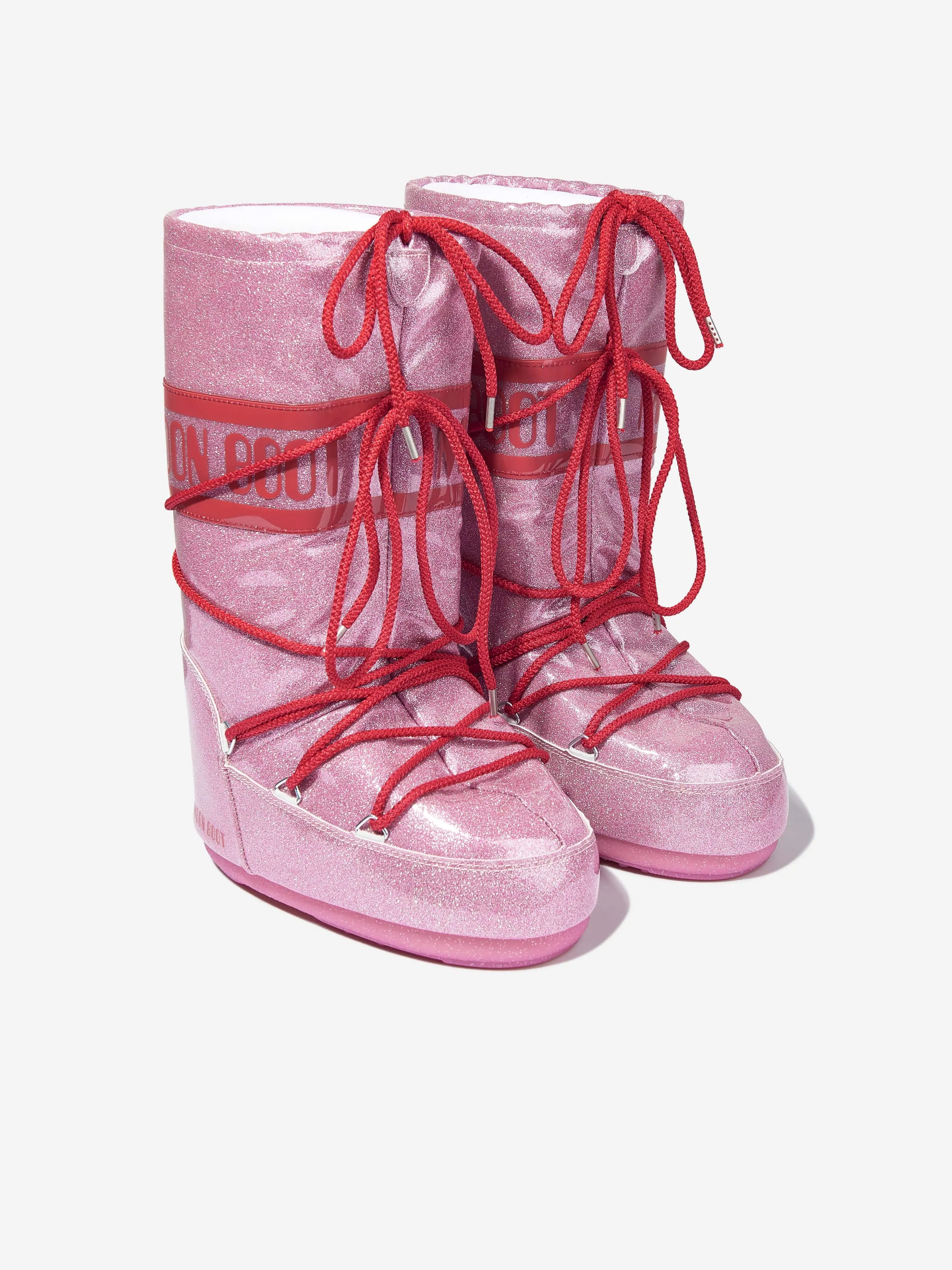 Moon Boot Girls Icon Glitter Snow Boots in Pink