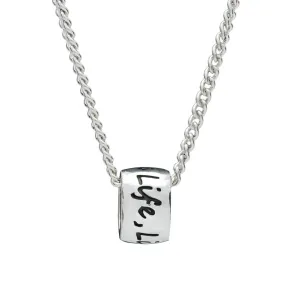 One Life, Live It! Recycled Silver Necklace