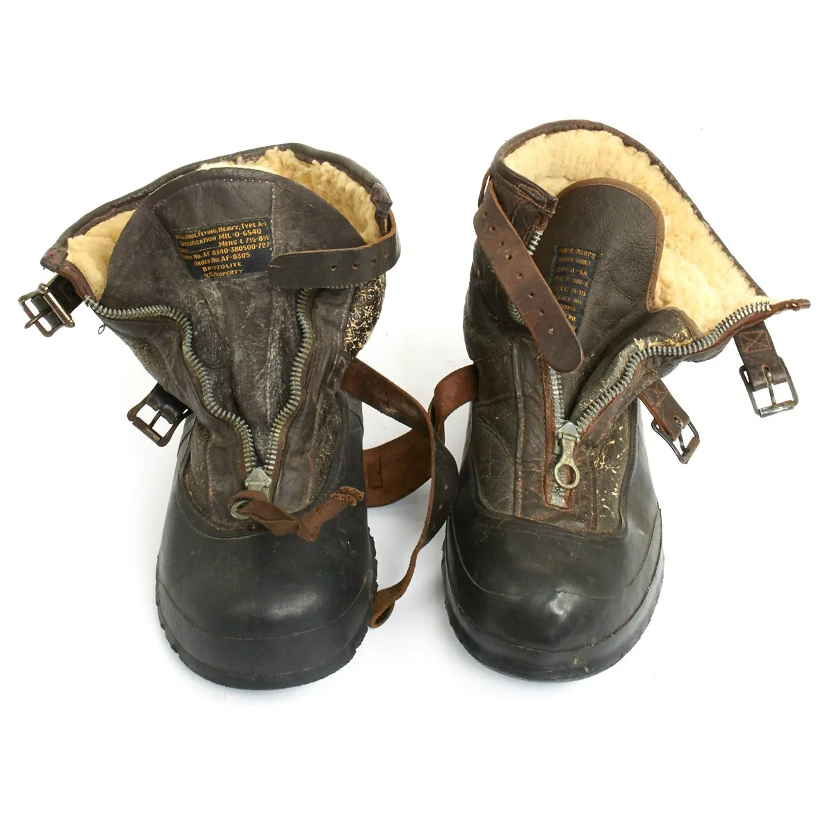 Original U.S. WWII Army Air Force Type A-6A Pilot Winter Flying Boots