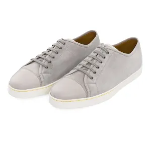 "Levah" Suede and Leather Sneakers in Light Grey