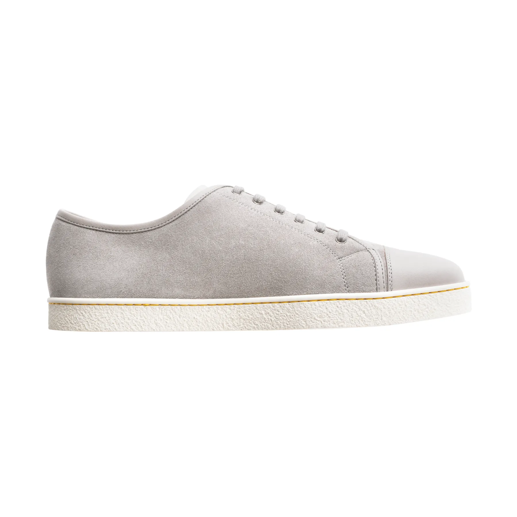 "Levah" Suede and Leather Sneakers in Light Grey