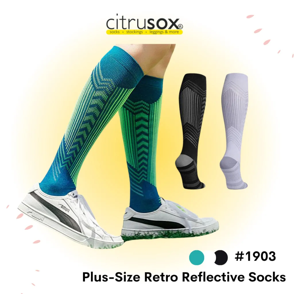 Retro Reflective Plus Size Knee Socks