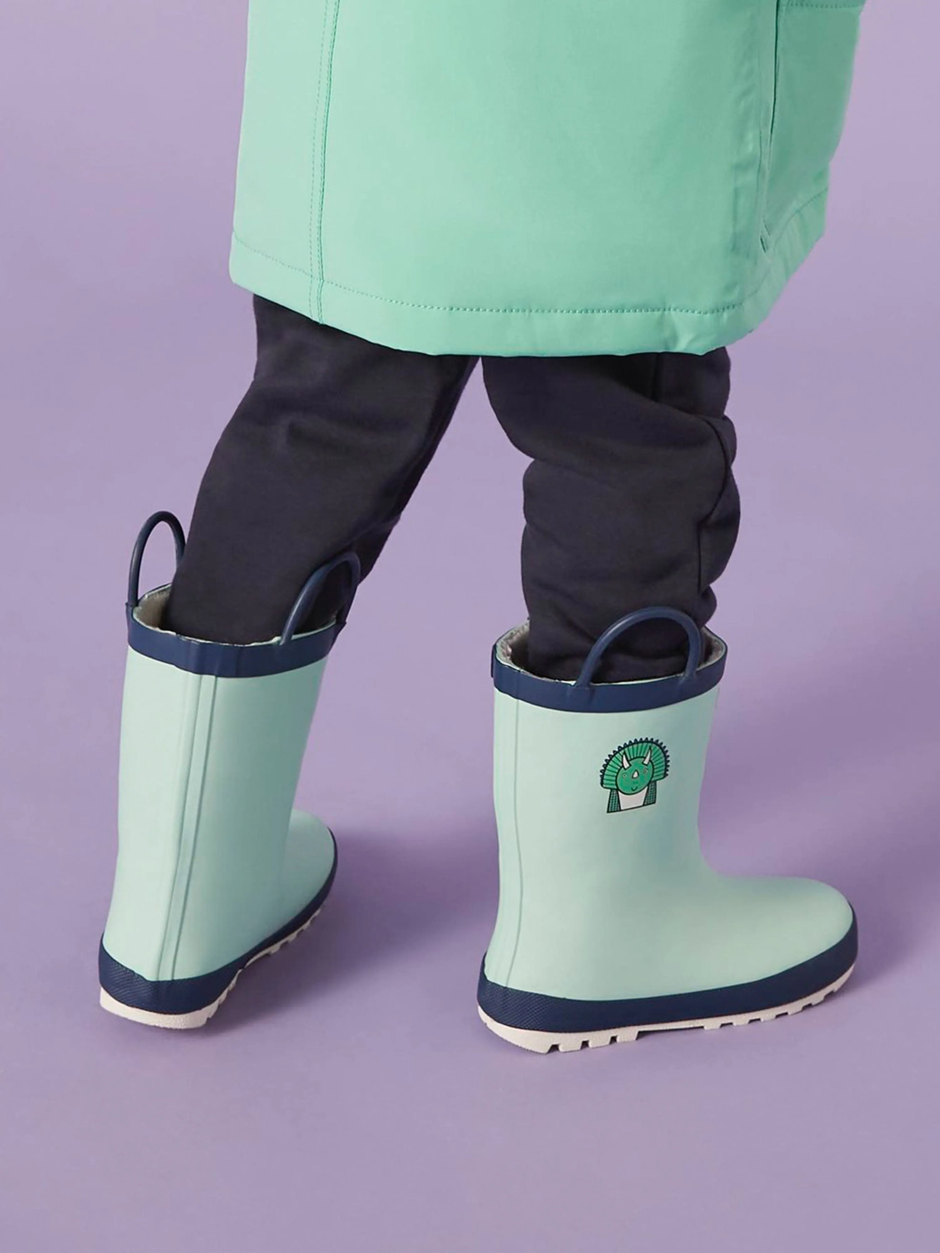 Roarsome Boys Spike Rain Boots in Green