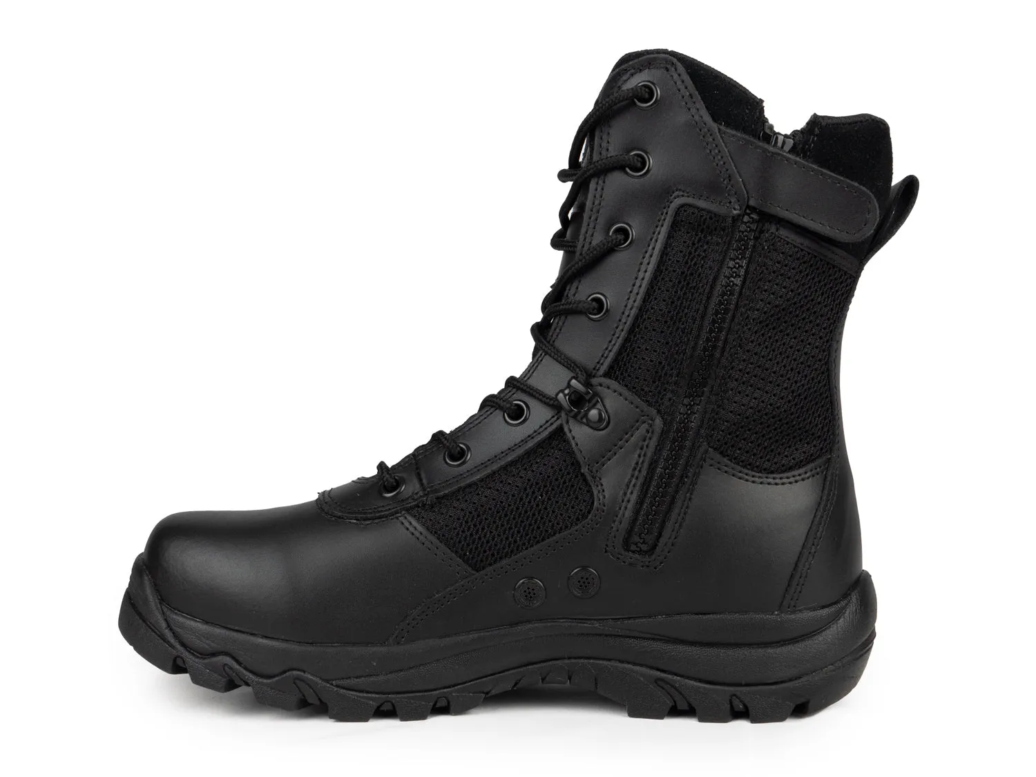 Ryno Gear 8" Coolmax Tactical Combat Side Zip Boots (Black)