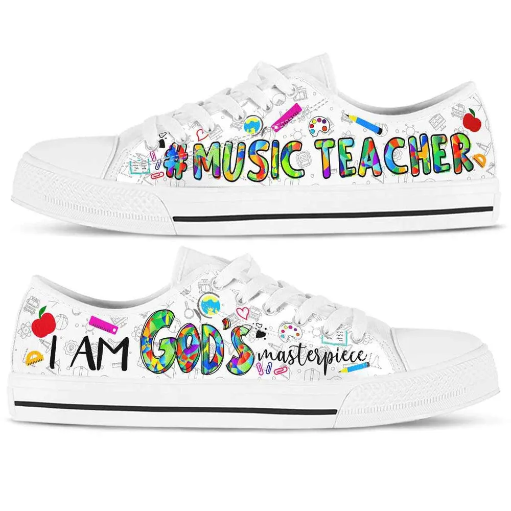 School Music Teacher Gods Masterpiece Low Top Shoes, Teacher Shoes, Low Top Sneakers