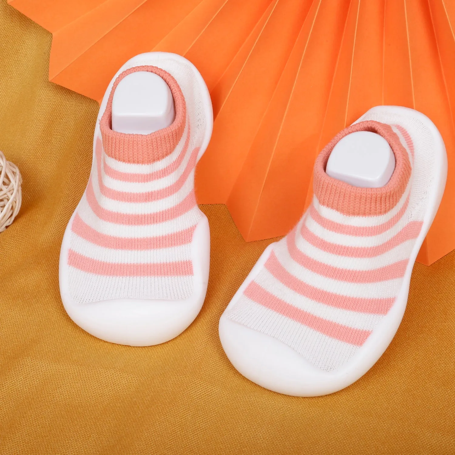 Slip-On Shoes Striped Peach