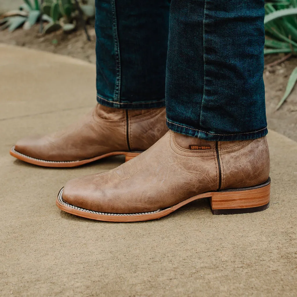 Soto Boots Mens Tan Broad Square Toe Cowboy Boot H50036