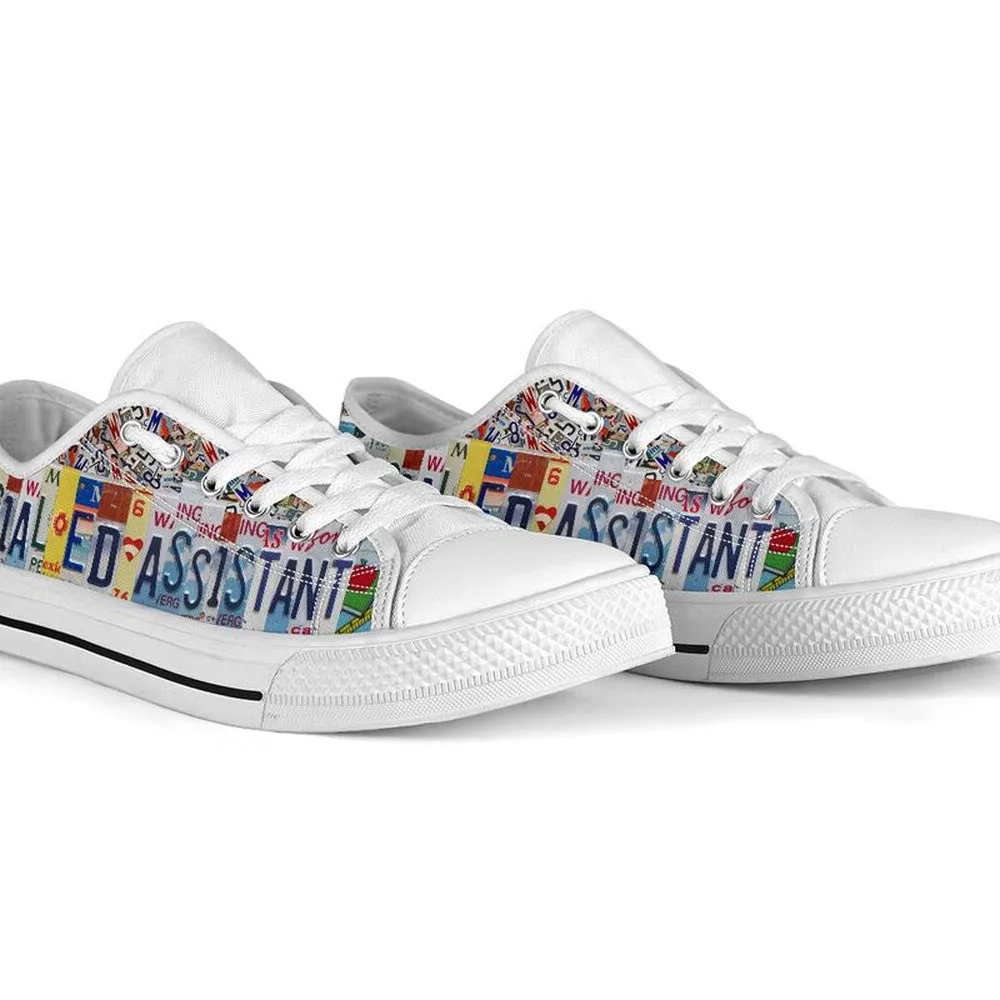 Special Ed Assistant Inspire License Plates Low Top Shoes, Teacher Shoes, Low Top Sneakers