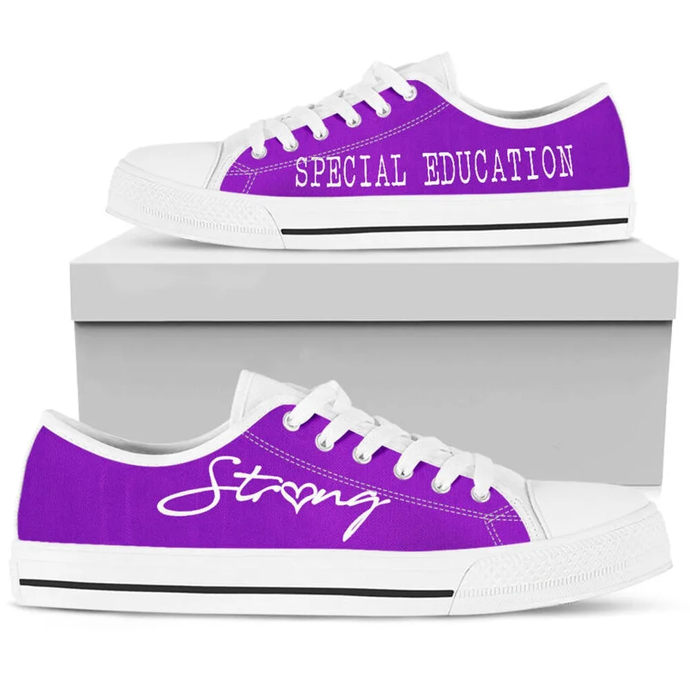 Sped Strong All Purple Shoes, Teacher Shoes, Low Top Sneakers