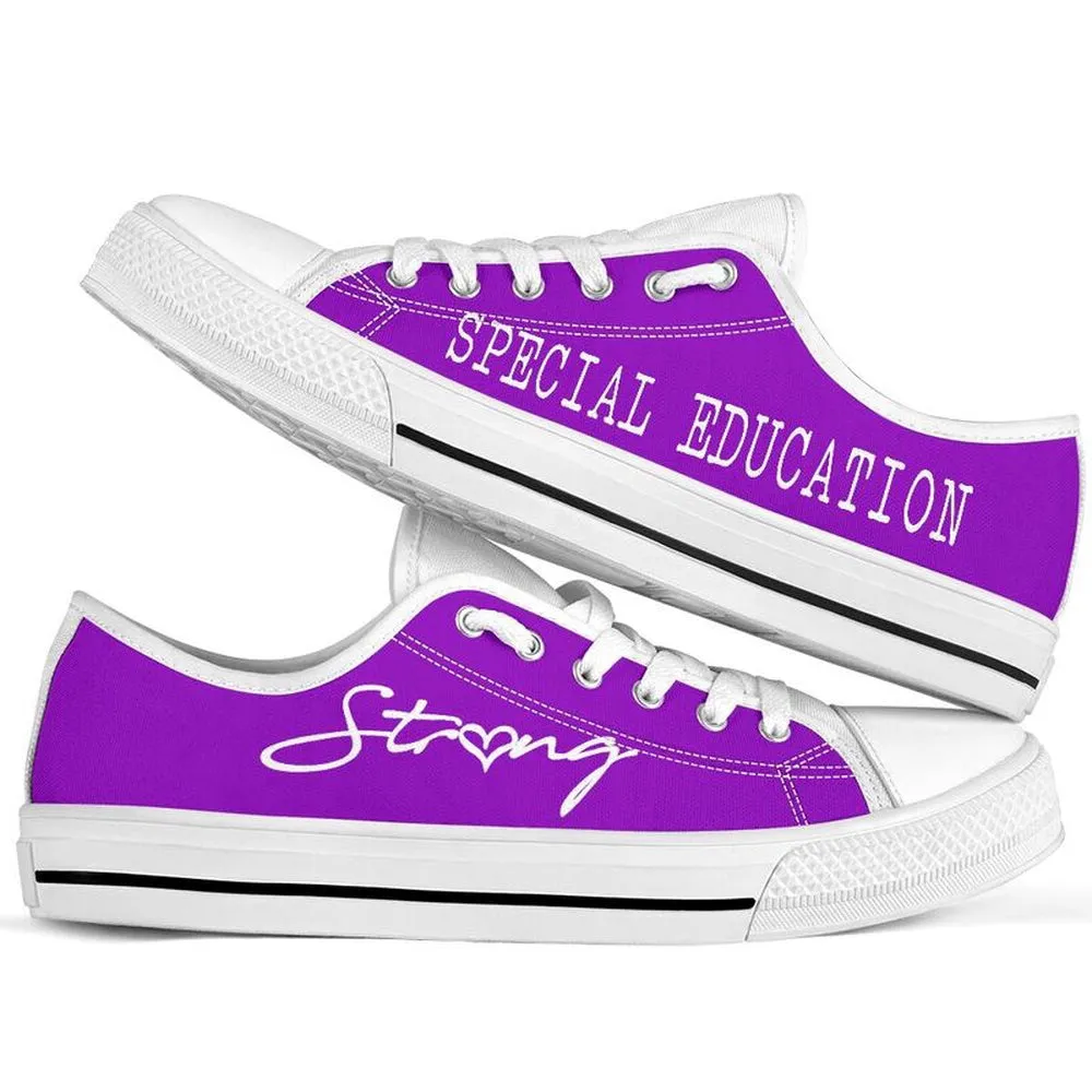 Sped Strong All Purple Shoes, Teacher Shoes, Low Top Sneakers