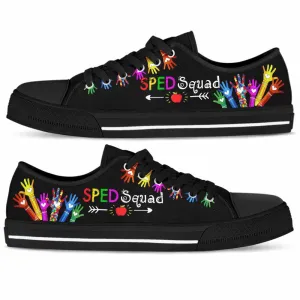 Sped Teacher Squad Colorful Hands Low Top Shoes, Teacher Shoes, Low Top Sneakers