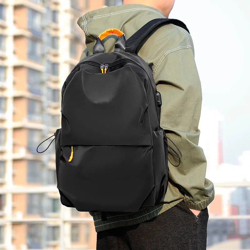 Stylish and Versatile Backpack Double Side Pocket Contrast Color Laptop Backpack Simple Backpack Custom Logo