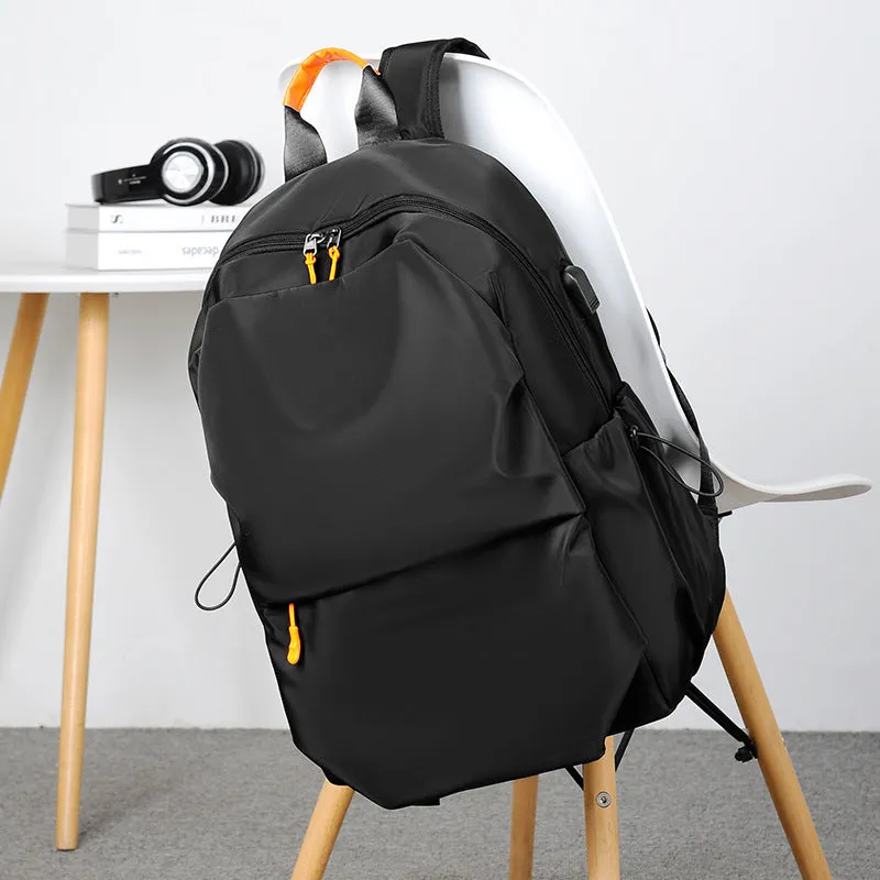 Stylish and Versatile Backpack Double Side Pocket Contrast Color Laptop Backpack Simple Backpack Custom Logo