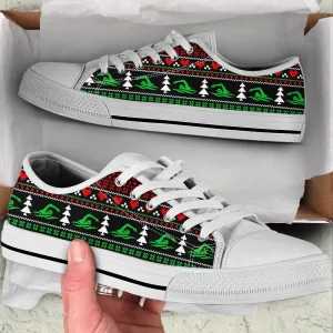 Swimming Symbol Christmas Low Top Shoes , Low Top Sneaker, Low Top Canvas Shoes