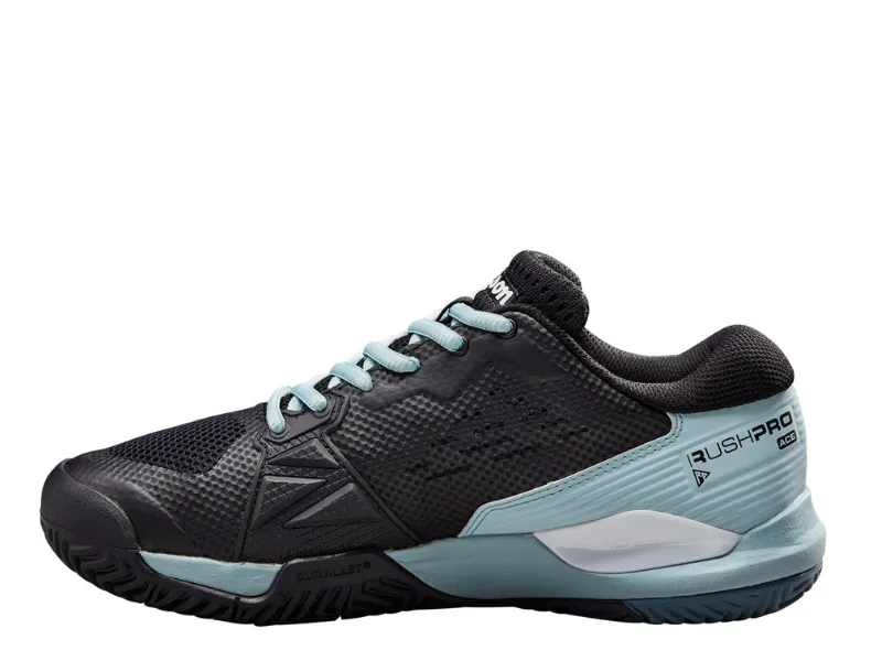 Wilson Rush Pro Ace Clay Ladies Tennis Shoe (Black/Sterling Blue/White)