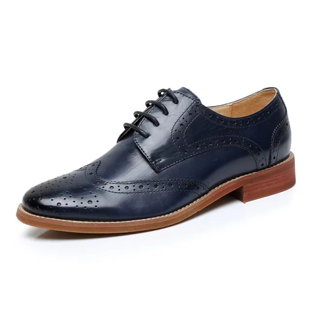 Women VintageLuxe Brogue Leather Oxfords Shoes